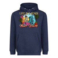 Navy Life is a beach make waves skeleton Heavyweight Hoodie - NancyCooperArtShop