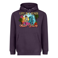 Plum Life is a beach make waves skeleton Heavyweight Hoodie - NancyCooperArtShop