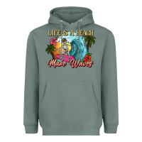 Sage Life is a beach make waves skeleton Heavyweight Hoodie - NancyCooperArtShop