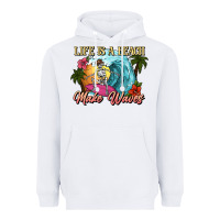 White Life is a beach make waves skeleton Heavyweight Hoodie - NancyCooperArtShop