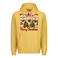 Antique Gold merry christmas wine and cocktails Premium Hoodie - MaliasSmallBusiness