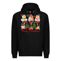 Black merry christmas wine and cocktails Premium Hoodie - MaliasSmallBusiness