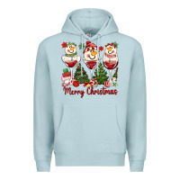Blue Mist merry christmas wine and cocktails Premium Hoodie - MaliasSmallBusiness