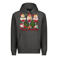 Charcoal Heather merry christmas wine and cocktails Premium Hoodie - MaliasSmallBusiness