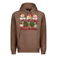 Chestnut merry christmas wine and cocktails Premium Hoodie - MaliasSmallBusiness