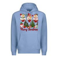 Colony Blue merry christmas wine and cocktails Premium Hoodie - MaliasSmallBusiness