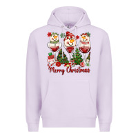 Lilac merry christmas wine and cocktails Premium Hoodie - MaliasSmallBusiness