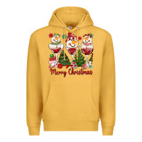 Mustard merry christmas wine and cocktails Premium Hoodie - MaliasSmallBusiness