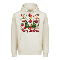 Oatmeal Heather merry christmas wine and cocktails Premium Hoodie - MaliasSmallBusiness