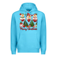 Ocean Blue merry christmas wine and cocktails Premium Hoodie - MaliasSmallBusiness