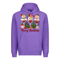 Purple merry christmas wine and cocktails Premium Hoodie - MaliasSmallBusiness