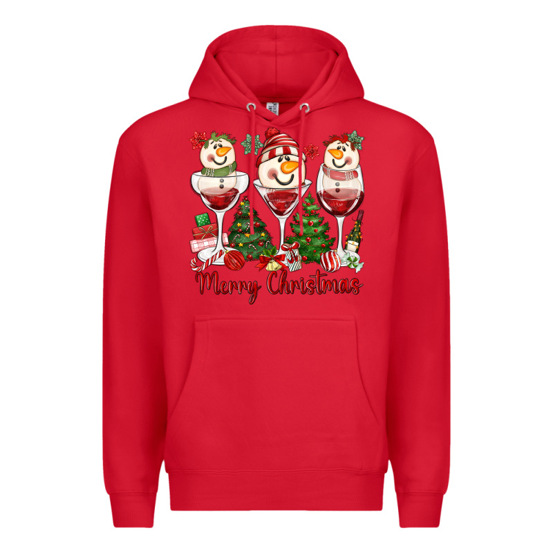 Merry Christmas Wine And Cocktails Premium Hoodie by MaliasSmallBusiness | Teevron
