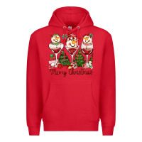 Red merry christmas wine and cocktails Premium Hoodie - MaliasSmallBusiness