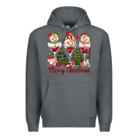 Rock merry christmas wine and cocktails Premium Hoodie - MaliasSmallBusiness