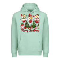 Seafoam merry christmas wine and cocktails Premium Hoodie - MaliasSmallBusiness