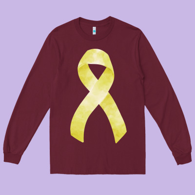 Sarcoma Or Bone Cancer Ribbon Long Sleeve Tee Designed By Fadigitalartstudio