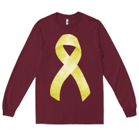 Burgundy sarcoma or bone cancer ribbon Long Sleeve Tee - FaDigitalArtStudio