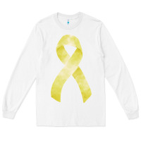 White sarcoma or bone cancer ribbon Long Sleeve Tee - FaDigitalArtStudio