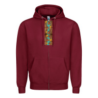 Burgundy autumn squirrel Zipper Hoodie - BundleAndBundleShop