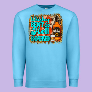 Whiskey Bent And Hell Bound Premium Sweatshirt Designed By Jasminsmagicworld