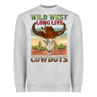 Heather Grey wild west long live cowboys Heavyweight Sweatshirt - texasbilliewilder