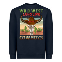 Navy wild west long live cowboys Heavyweight Sweatshirt - texasbilliewilder