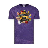 Cloud Purple school bus driver front Vintage Tee - texasbilliewilder