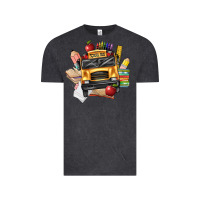 Vintage Black school bus driver front Vintage Tee - texasbilliewilder