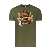 Vintage Olive school bus driver front Vintage Tee - texasbilliewilder