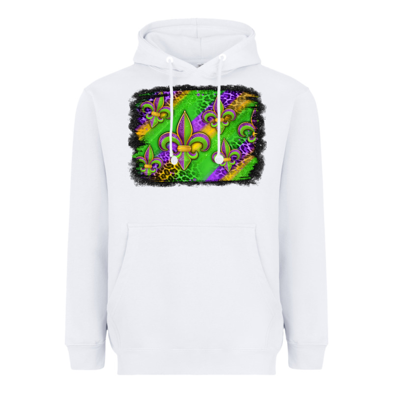 Mardi Gras Fleur De Lis Background Heavyweight Hoodie by Jasminsmagicworld | Teevron