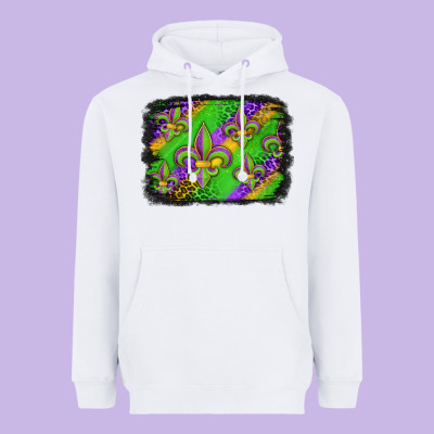 Mardi Gras Fleur De Lis Background Heavyweight Hoodie Designed By Jasminsmagicworld