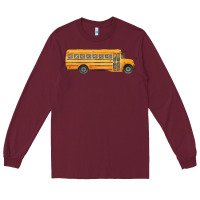 Burgundy school bus Long Sleeve Tee - FaDigitalArtStudio