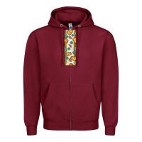 Burgundy pumpkin fall Zipper Hoodie - BundleAndBundleShop
