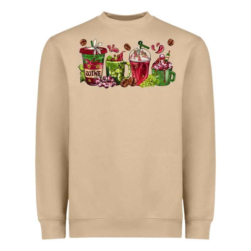 Wine Coffee Cups Heavyweight Sweatshirt by texasbilliewilder | Teevron