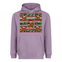 Lavender christmas turquoise serape highland cow Heavyweight Hoodie - BarkalooDesign