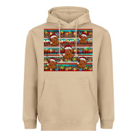 Mushroom christmas turquoise serape highland cow Heavyweight Hoodie - BarkalooDesign