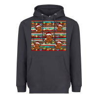 Smoke christmas turquoise serape highland cow Heavyweight Hoodie - BarkalooDesign