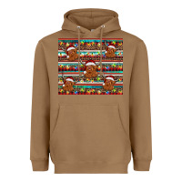 Toasted Coconut christmas turquoise serape highland cow Heavyweight Hoodie - BarkalooDesign