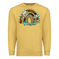 Antique Gold blessed rainbow cowhide aztec Premium Sweatshirt - Jasminsmagicworld