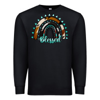 Black blessed rainbow cowhide aztec Premium Sweatshirt - Jasminsmagicworld