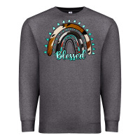 Charcoal Heather blessed rainbow cowhide aztec Premium Sweatshirt - Jasminsmagicworld