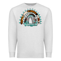 Oatmeal Heather blessed rainbow cowhide aztec Premium Sweatshirt - Jasminsmagicworld