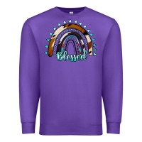 Purple blessed rainbow cowhide aztec Premium Sweatshirt - Jasminsmagicworld