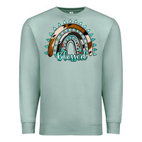 Seafoam blessed rainbow cowhide aztec Premium Sweatshirt - Jasminsmagicworld