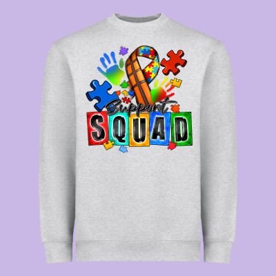 Basketball Support Squad Autism Heavyweight Sweatshirt Designed By Zillion Design Studio