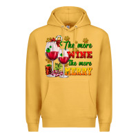 Mustard The more wine the more merry Premium Hoodie - AdoDesignShop