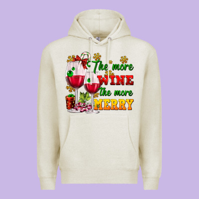 The More Wine The More Merry Premium Hoodie Designed By Adodesignshop