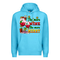 Ocean Blue The more wine the more merry Premium Hoodie - AdoDesignShop