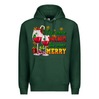 Sports Green The more wine the more merry Premium Hoodie - AdoDesignShop