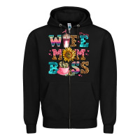 Black wife mom boss Zipper Hoodie - AdoDesignShop